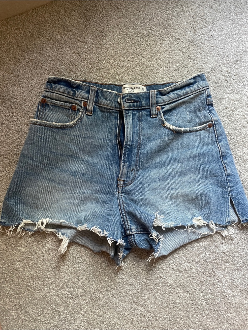 Abercrombie & Fitch Light Blue Distressed Denim Cutoff Shorts